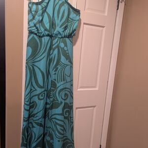 NWT, Green Patterned Maxi Dress By Premier Amour, Size 16